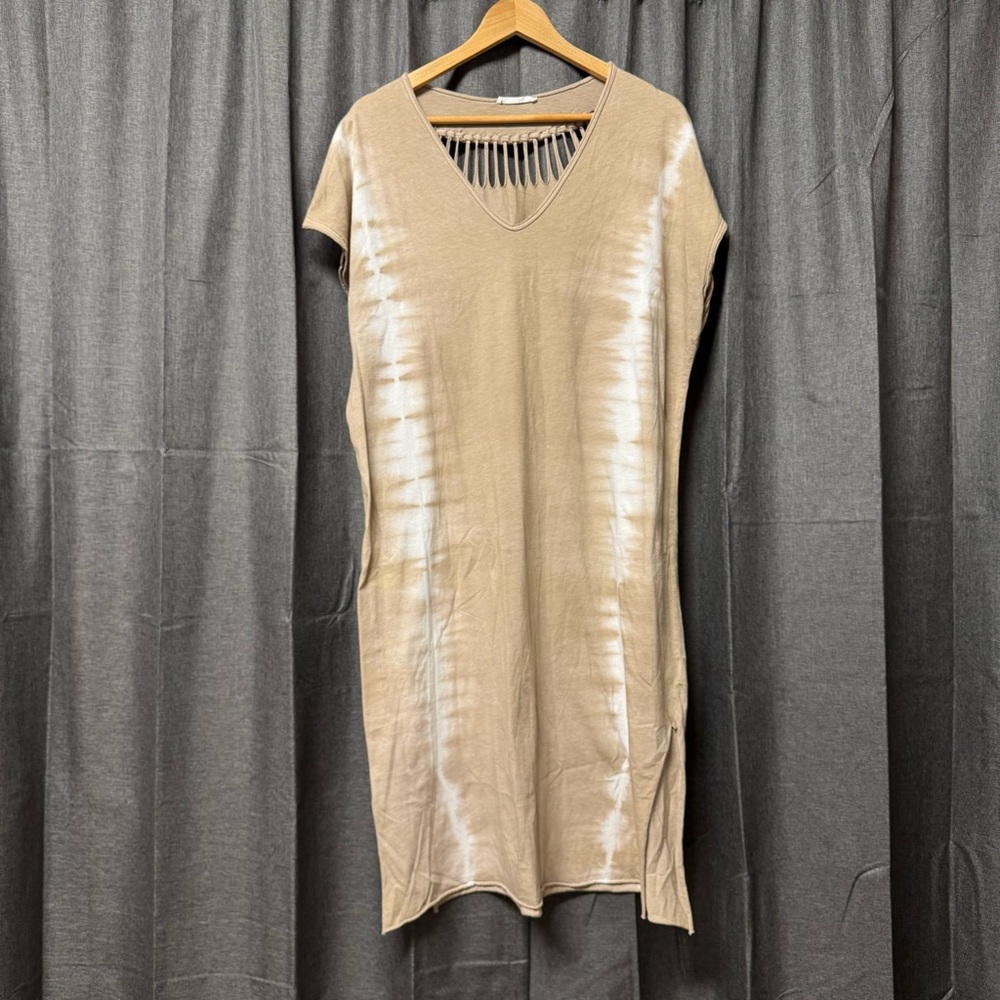 Lush Neutral Cover up Swim Sarong Tan and Cream One Size Nordstrom